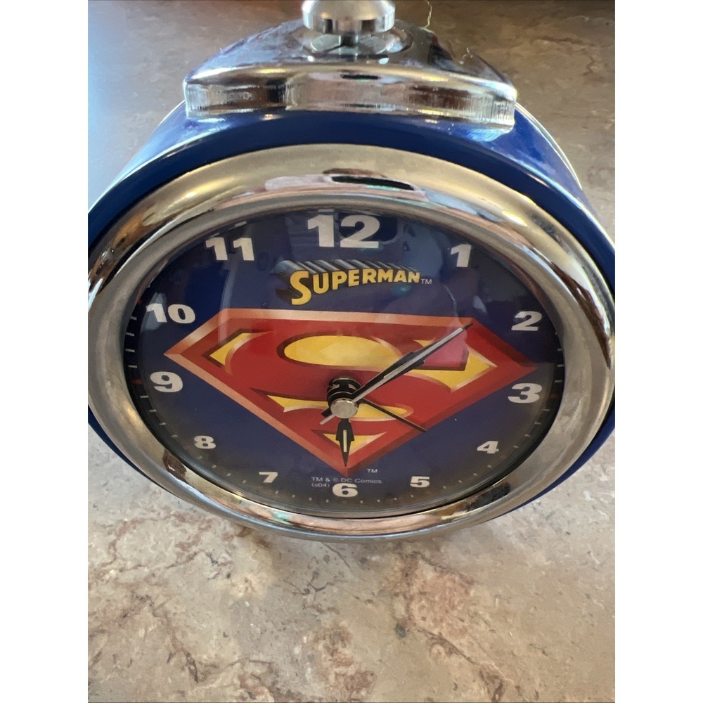 Vintage Retro Superman Alarm Clock WORKS